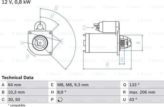 BOSCH 0 986 019 301 - Starter www.autospares.lv