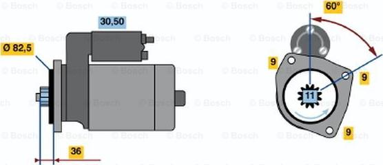 BOSCH 0 986 014 950 - Starteris www.autospares.lv