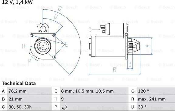 BOSCH 0 986 014 900 - Starteris autospares.lv