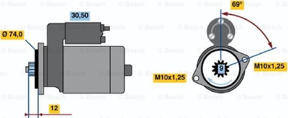 BOSCH 0 986 014 501 - Стартер www.autospares.lv