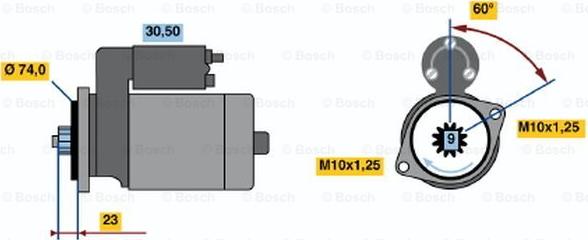 BOSCH 0 986 014 511 - Starteris autospares.lv