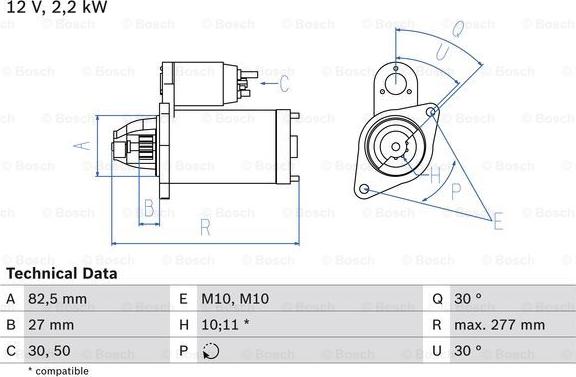 BOSCH 0 986 014 660 - Starter www.autospares.lv