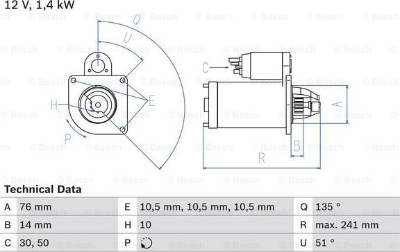 BOSCH 0 986 014 600 - Starteris www.autospares.lv