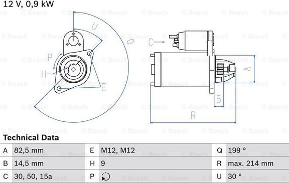 BOSCH 0 986 014 630 - Starteris autospares.lv