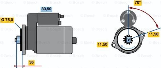 BOSCH 0 986 014 061 - Starteris autospares.lv