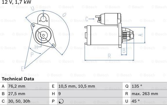 BOSCH 0 986 014 890 - Starteris www.autospares.lv