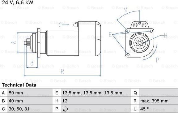 BOSCH 0 986 015 670 - Стартер www.autospares.lv