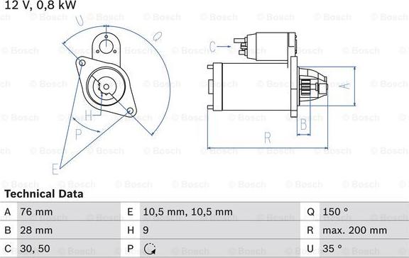 BOSCH 0 986 015 701 - Стартер www.autospares.lv