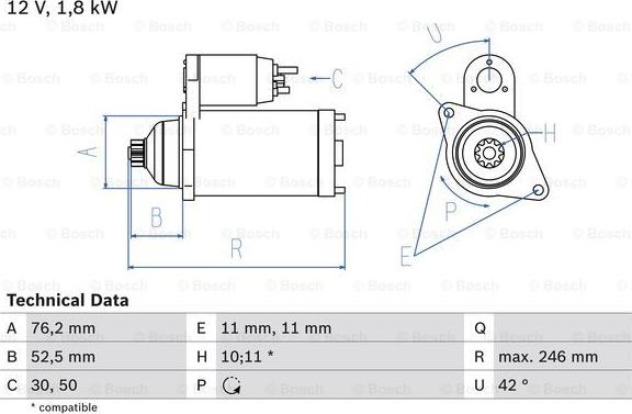 BOSCH 0 986 016 980 - Starteris www.autospares.lv