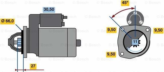 BOSCH 0 986 016 411 - Starteris autospares.lv