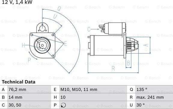 BOSCH 0 986 016 470 - Стартер www.autospares.lv