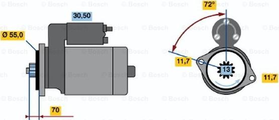 BOSCH 0 986 016 511 - Starteris autospares.lv