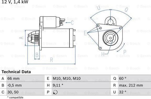 BOSCH 0 986 016 570 - Starteris www.autospares.lv