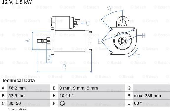 BOSCH 0 986 016 190 - Стартер www.autospares.lv