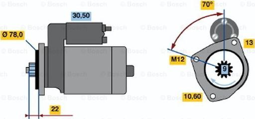 BOSCH 0 986 016 161 - Starteris autospares.lv