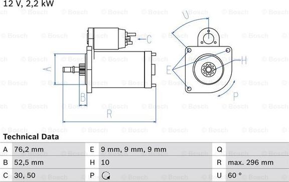 BOSCH 0 986 016 340 - Starteris www.autospares.lv