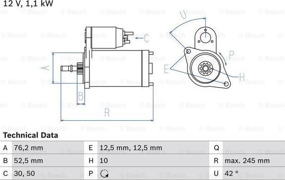 BOSCH 0 986 016 300 - Starteris autospares.lv