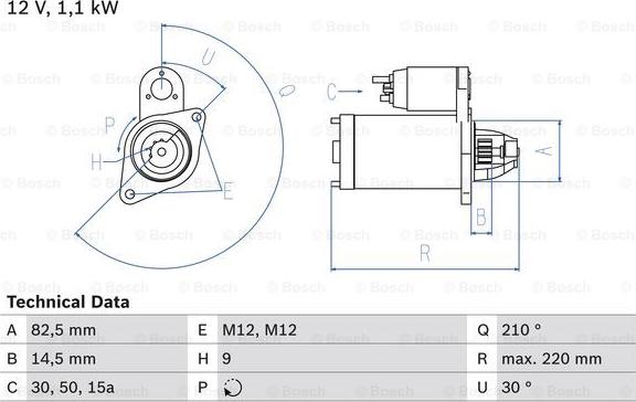 BOSCH 0 986 016 330 - Стартер www.autospares.lv