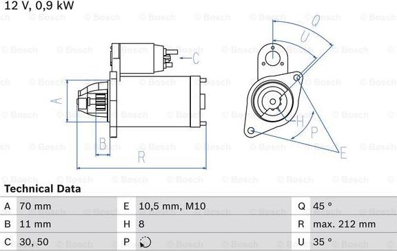 BOSCH 0 986 016 730 - Starteris autospares.lv