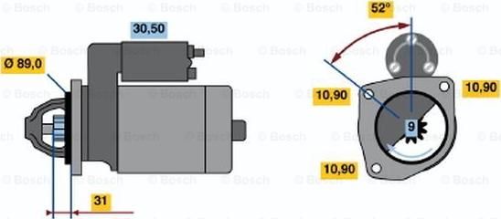 BOSCH 0 986 010 990 - Стартер www.autospares.lv