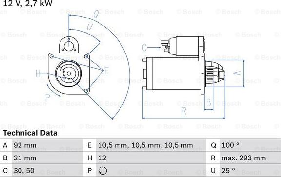 BOSCH 0 986 010 950 - Starter www.autospares.lv