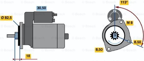 BOSCH 0 986 010 910 - Starteris autospares.lv