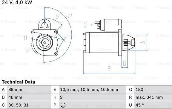 BOSCH 0 986 010 980 - Starter www.autospares.lv