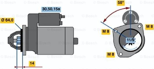 BOSCH 0 986 010 450 - Starteris autospares.lv