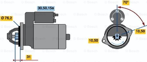 BOSCH 0 986 010 430 - Starteris autospares.lv