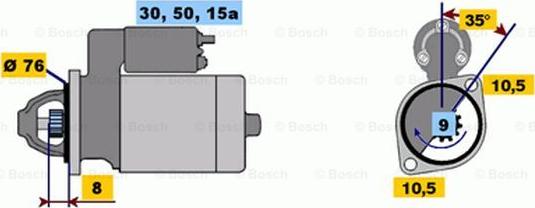 BOSCH 0 986 010 640 - Стартер www.autospares.lv