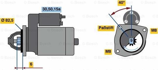 BOSCH 0 986 010 660 - Starteris autospares.lv