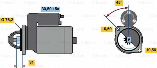 BOSCH 0 986 010 630 - Starteris www.autospares.lv