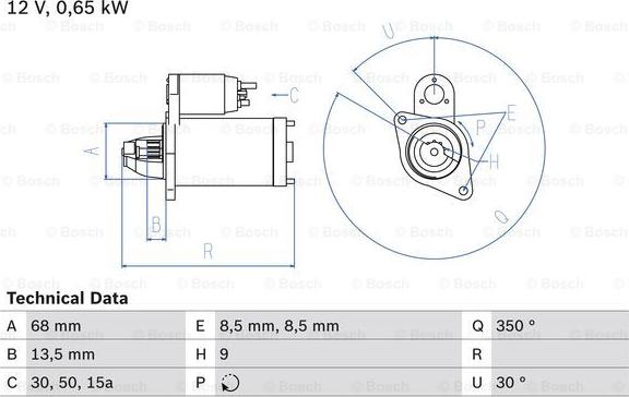 BOSCH 0 986 010 040 - Starteris autospares.lv