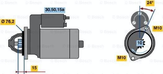 BOSCH 0 986 010 020 - Стартер www.autospares.lv