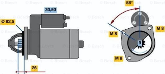 BOSCH 0 986 010 880 - Starteris autospares.lv