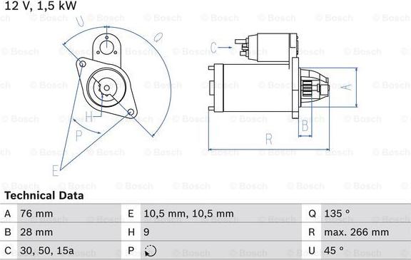 BOSCH 0 986 010 870 - Starteris www.autospares.lv