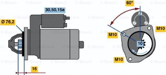 BOSCH 0 986 010 300 - Starter www.autospares.lv