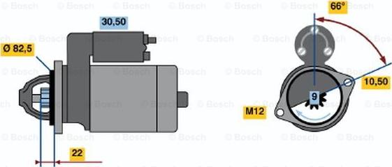 BOSCH 0 986 010 250 - Стартер www.autospares.lv