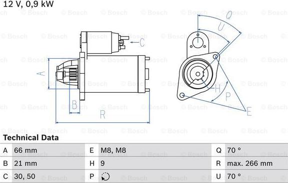 BOSCH 0 986 010 200 - Starter www.autospares.lv