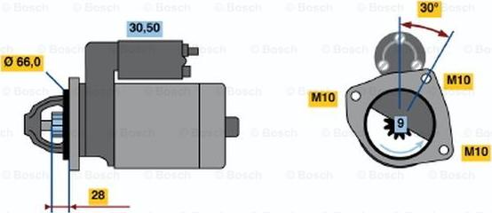 BOSCH 0 986 010 220 - Starteris autospares.lv