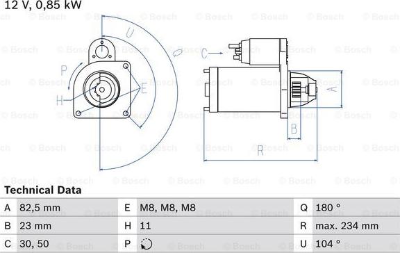 BOSCH 0 986 011 910 - Starteris www.autospares.lv