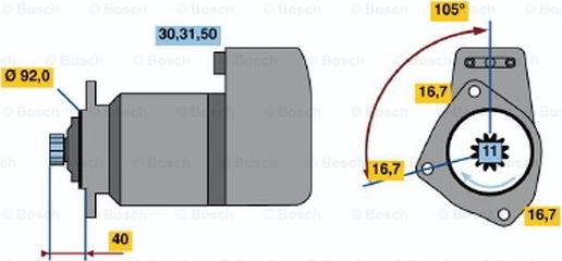 BOSCH 0 986 011 430 - Starteris autospares.lv