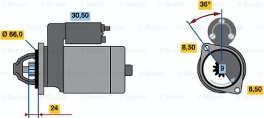 BOSCH 0 986 011 671 - Стартер www.autospares.lv