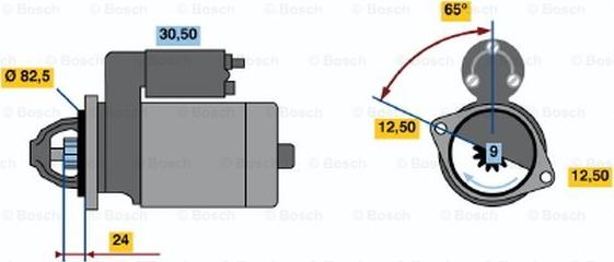 BOSCH 0 986 011 000 - Стартер www.autospares.lv