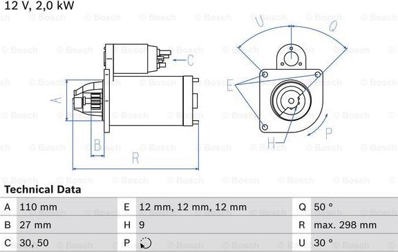 BOSCH 0 986 011 080 - Starteris www.autospares.lv