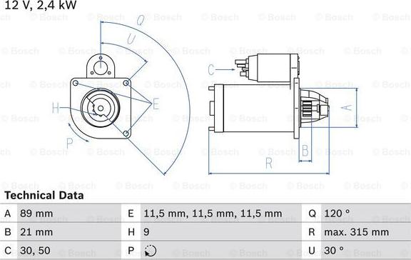 BOSCH 0 986 011 020 - Starter www.autospares.lv