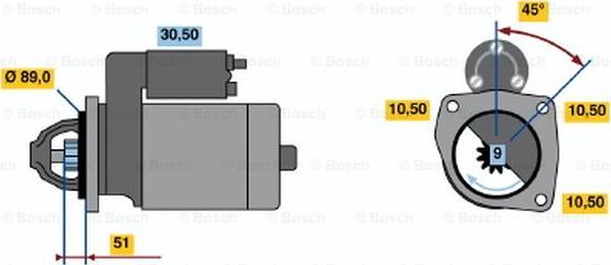 BOSCH 0 986 011 340 - Starter www.autospares.lv