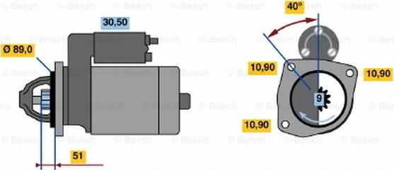 BOSCH 0 986 011 250 - Стартер www.autospares.lv