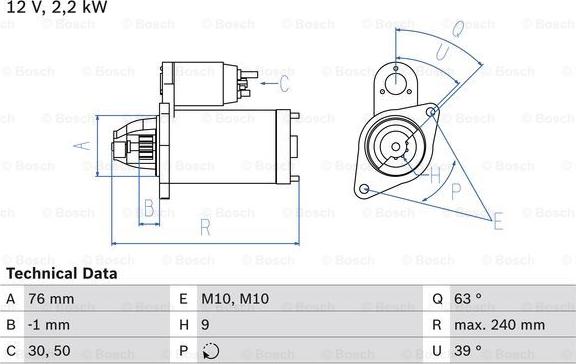 BOSCH 0 986 018 910 - Starteris autospares.lv