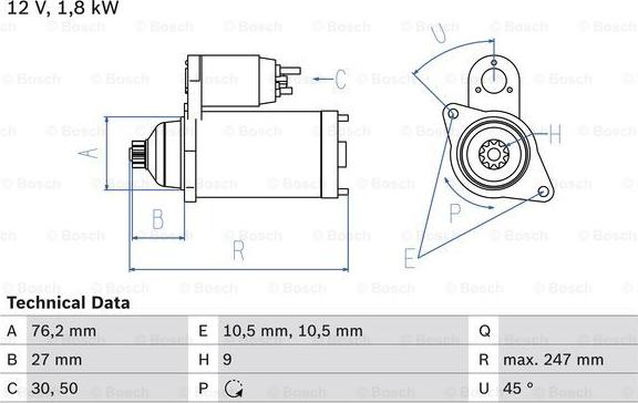 BOSCH 0 986 018 410 - Starteris www.autospares.lv